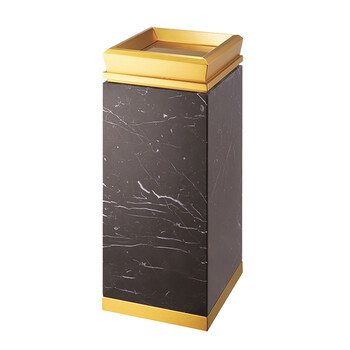 南 GPX-7H 南方座地垃圾桶 黑白根天然大理石 防指纹垃圾桶 公用垃圾箱 果皮桶 内桶容量27升