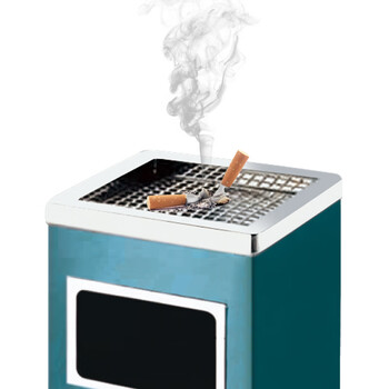 兰诗（LAUTEE）GPX-013 方形丽格桶 酒店商场电梯口立式座地垃圾桶烟灰桶 墨绿