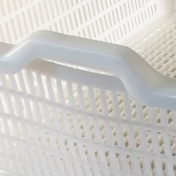 兰诗（LAUTEE）4# 周转箩加厚塑料储物箩物流快递货筐零件收纳货筐白色540*410*170