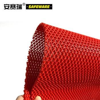 安赛瑞 通道防滑地垫 游泳池隔水防滑垫 厨房防滑地垫 医院防滑地垫（1.2m×15m）红色 厚5mm 12288