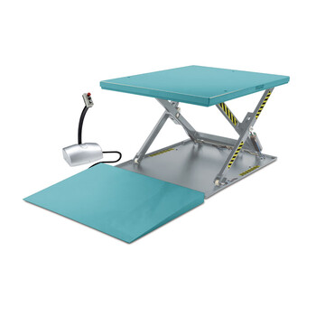 德国亚迈狮 U型电动剪式液压升降平台  载重1000kg 提升高度840mm 长*宽1450*1140mm  HTG-U10