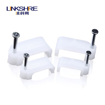 凌科朔(LINKSHIRE)钢钉线卡线钉子网线钉子6 8 10 12mm宽带电话电线卡墙钉线扣固线钉压线卡方形8mm 100只