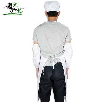 大杨182白布围裙 5条 防污防尘透气无袖挂脖 厨房厨师食堂餐饮家务工作服 白色 定制