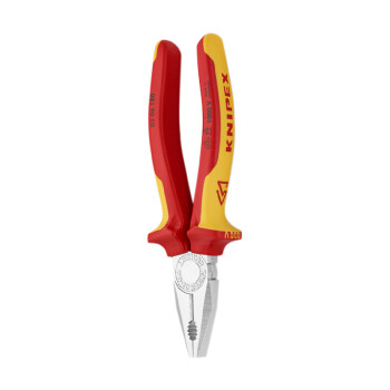 凯尼派克（KNIPEX）03 06 180 绝缘通用型钢丝钳 七寸 镀铬 绝缘双色手柄 180mm 切割类工具 钢