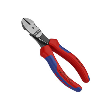 凯尼派克（KNIPEX）74 12 160 省力型斜口钳 抛光 双色手柄 带复位弹簧 160mm 切割类工具 钢