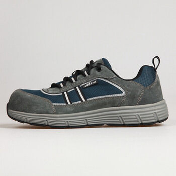 A+A QA5304橡胶底耐磨防砸防刺穿防静电透气安全鞋定做休闲反绒皮网眼 42# 1双