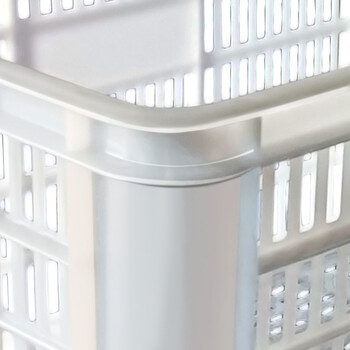 兰诗（LAUTEE）YJ-E047 网眼周转箱加厚塑料筐周转筐收纳快递筐 10kg箱白色455*310*240