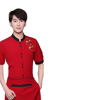 劳保佳 酒店服务员工作服 快餐饮连锁店衣服 中餐店前厅工装制服 男黑色 XL