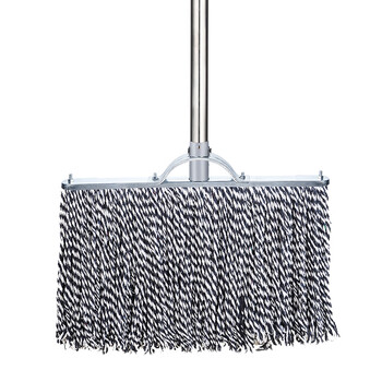 庄太太【蓝白40cm钢杆】工厂物业老式吸水木杆棉线墩布