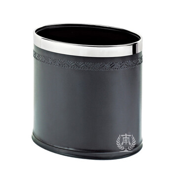 南 GPX-45M 南方椭圆形双层浮雕花房间桶 黑色 商用酒店宾馆客房垃圾桶 房间桶 果皮桶 内桶容量10.33升