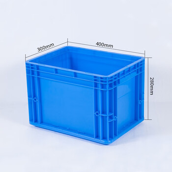 知旦 物流箱 外径:400*300*280mm储物箱零件盒库房分类塑料筐仓库工业胶筐 ZWL-400280 蓝色无盖