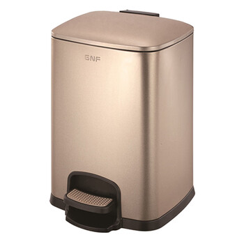 南 SJ8-F03 方形脚踏桶  香槟金 商用酒店宾馆客房不锈钢 南方垃圾桶 果皮桶 8升容量 防指纹