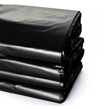 海斯迪克 黑色垃圾袋 一次性背心式塑料袋 大号手提式加厚40*60cm 100个/包 HK-369