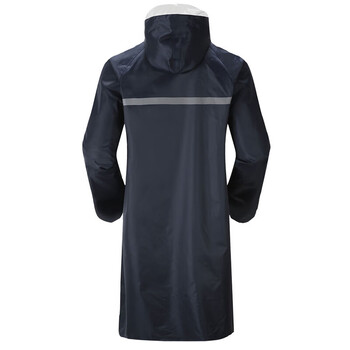 者也 成人雨衣男女长款风衣式连体防水雨披户外建筑工地保安执勤登山钓鱼雨衣  藏青3XL032