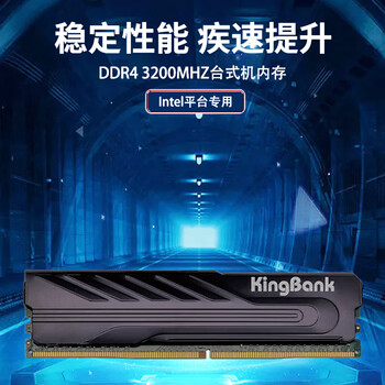 金百达（KINGBANK）16GB DDR4 3200 台式机内存条  intel专用条 黑爵