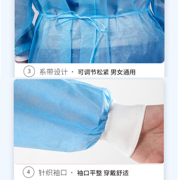 者也（ZYE）25g一次性PP隔离衣 针织袖无纺布防粉尘工作服实验参观反穿衣防护服  1件装 