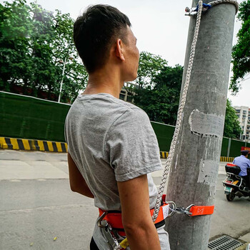 康安KA-001围杆作业安全带配件 2米 双板勾 1条 工地电工爬杆施工消防保险带挂绳 定制