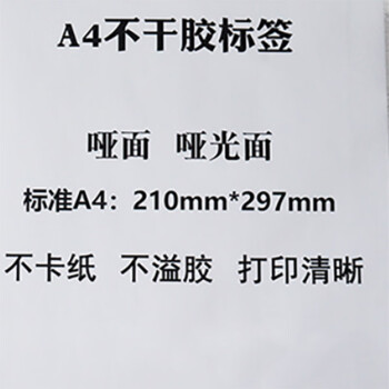 飞尔（FLYER）不干胶标签纸 带背胶可粘贴标签纸 光面铜版纸 210x297mm 50张/包