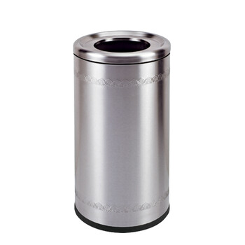 南 GPX-110N 南方港式花边垃圾桶 公用不锈钢垃圾箱垃圾筒 商场酒店果皮桶 砂钢  内桶容量50升