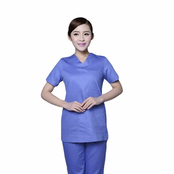 劳保佳 店铺技师服 耐高温工作服 手术室隔离衣短袖 女绿色 M 可定制