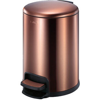 南 SJ5-Y03 南方圆形脚踏桶  玫瑰金 商用不锈钢垃圾桶 酒店宾馆客房果皮桶 厨房垃圾桶 5升容量 防指纹