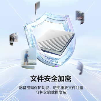 西部数据（WD）4TB 移动硬盘type-c Ultra系列 2.5英寸 银 机械硬盘 笔记本电脑外接加密兼容Mac 大容量家庭存储