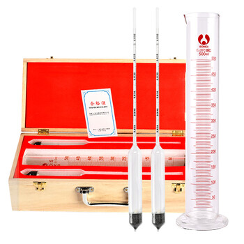 匡建仪表 石油密度计 测油液体密度计高精度石油玻璃测量仪检测仪比重计 两只0.8-0.85+玻璃量筒 