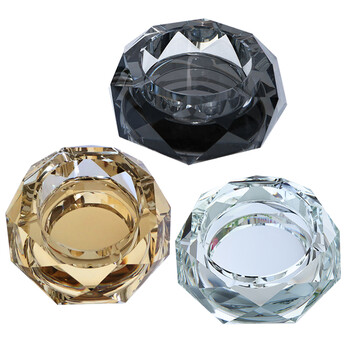 兰诗（LAUTEE）PA1207 水晶玻璃烟灰缸镀银 18cm