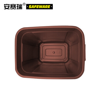 安赛瑞 摇盖垃圾分类垃圾桶 商用干湿分类垃圾箱 环卫户外果皮垃圾桶 40L 咖啡色 24394