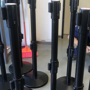 金柯 一米线栏杆 320*984mm 双层2米伸缩隔离带 一米栏警戒带立杆 酒店商场展厅排队护栏 烤漆黑