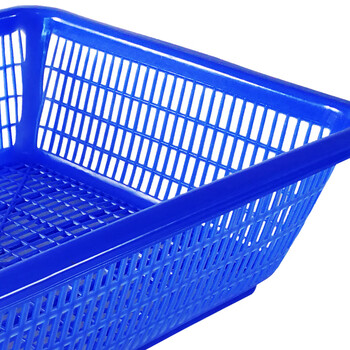兰诗（LAUTEE）8# 周转箩 加厚塑料周转筐储物箩 物流快递货筐周转箱 零件收纳运输货筐 蓝色315*245*100