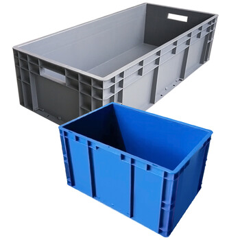 兰诗（LAUTEE）EU6433物流箱大号长方形周转箱 仓储快递收纳箱 蓝色600*400*330