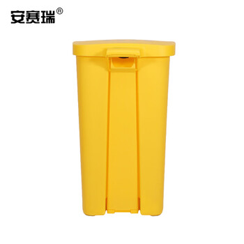 安赛瑞 医疗垃圾桶黄色加厚50L 脚踏医用垃圾箱卫生桶利器盒 医院诊所实验室废物回收箱 24471