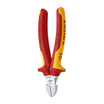 凯尼派克（KNIPEX）70 06 160 通用型绝缘斜口钳 镀铬 绝缘双色手柄 160mm 切割类工具 钢
