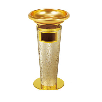 南 GPX-33AB 宝鼎座地烟灰桶 金卷叶花皮纹 商场垃圾桶 酒店落地烟灰桶立式果皮桶商场垃圾筒