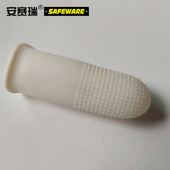 安赛瑞 麻点防滑乳胶手指套 止滑防水防护无尘电子元件车间点钞护指套劳防用品 600只装 L 白色12516