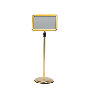 稳斯坦 WST152 立牌指示牌 不锈钢广告牌 铝合金展牌 伸缩展示牌 海报架 银色A4圆角