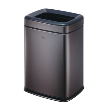 南 SF12-F01 南方长方形房间桶 黑金 商用酒店宾馆客房不锈钢垃圾桶 果皮桶 内桶容量12升