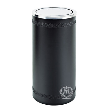 南 GPX-110K 南方港式镂空花边垃圾桶 公用不锈钢垃圾箱垃圾筒 商场酒店果皮桶 心形浮雕黑色 内桶容量24升