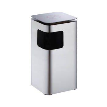 南 GPX-212A 砂钢 南方平面圆角座地烟灰桶  不锈钢垃圾桶 公用烟灰垃圾箱 果皮桶 内桶容量20升