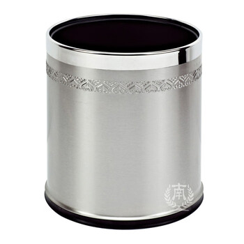 南 GPX-45N 南方圆形双层浮雕花房间桶 砂钢心形花 商用酒店宾馆客房垃圾桶 房间桶 果皮桶 内桶容量9.8升