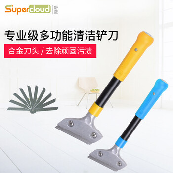 舒蔻 清洁刀铲刀保洁工具 玻璃胶打胶美缝剂施工工具清缝刀刮刀 玻璃瓷砖清洁除胶保洁铲子 40CM 蓝色