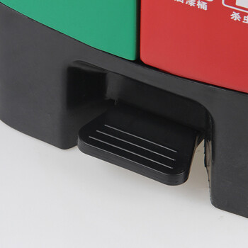 冰禹 BY-3040  垃圾桶 塑料 分类脚踏式 户外环卫连体 双垃圾桶 上海分类垃圾桶40L蓝黄款