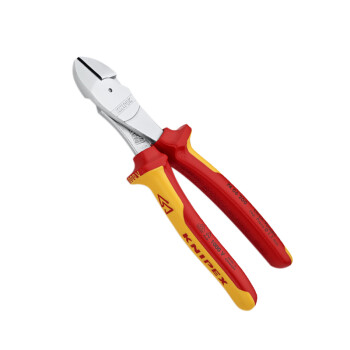 凯尼派克（KNIPEX）74 06 200 省力型绝缘斜口钳 镀铬 绝缘双色手柄 200mm 切割类工具 钢