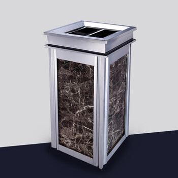 科力邦（Kelibang） 不锈钢垃圾桶 直投方桶大号酒店金属垃圾桶宾馆商场电梯口烟灰桶垃圾桶微晶上开口 KB1020 咖啡