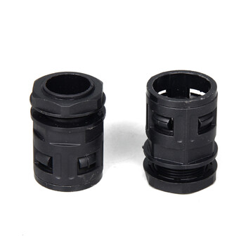 BOWERY波纹管接头直插式尼龙塑料管快速接头波浪穿线保护管软管接头黑色密封固定接头AD13/PG9 1个