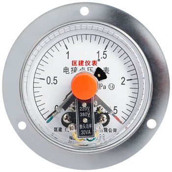 匡建仪表（CONJANT）YXC-100ZT电接点压力表 轴向带边 水压油压气压压力表 表盘直径100mm0-2.5MPa