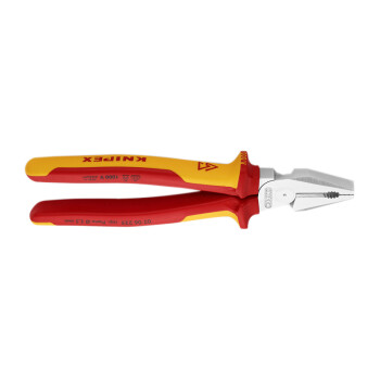 凯尼派克（KNIPEX）02 06 225 绝缘省力型钢丝钳 九寸 镀铬 绝缘双色手柄 225mm 切割类工具 钢