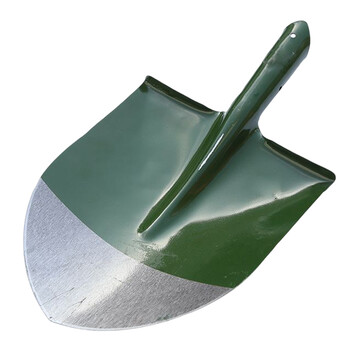 益美得 WYQ0729 铁锨铁锹尖锨钢锹除雪铲雪锹农用工具方铲 绿色尖锨配1.2米杆子
