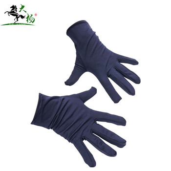 大杨 可触屏礼仪手套薄款 老兰色10双 女款中码安检氨纶手套108